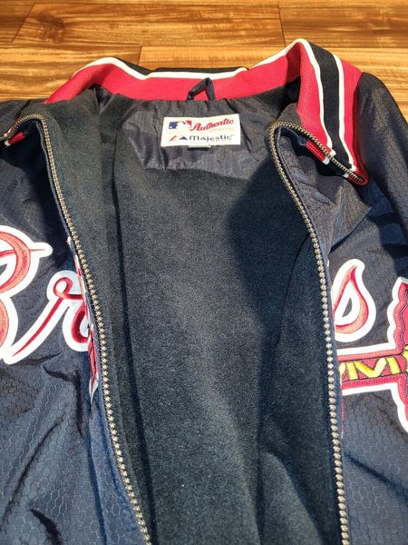 Majestic, Jackets & Coats, Rare Vintage Majestic Atlanta Braves Bomber  Jacket Mlb Navy Red Size Medium