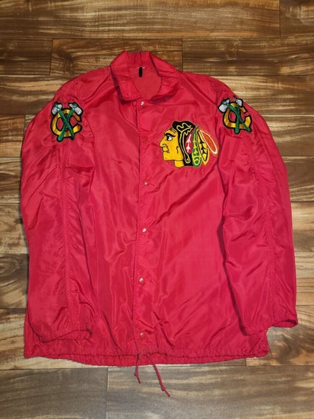 Vintage Rare Chicago Blackhawks NHL Hockey Sports Windbreaker Jacket Size  XL