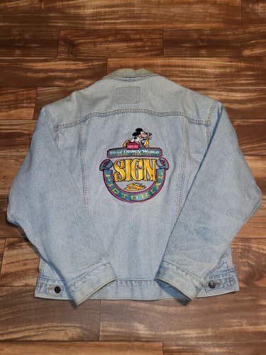 Vintage RARE Walt Disney World Levi Demin Embroidered Made In USA Jacket Sz M/L
