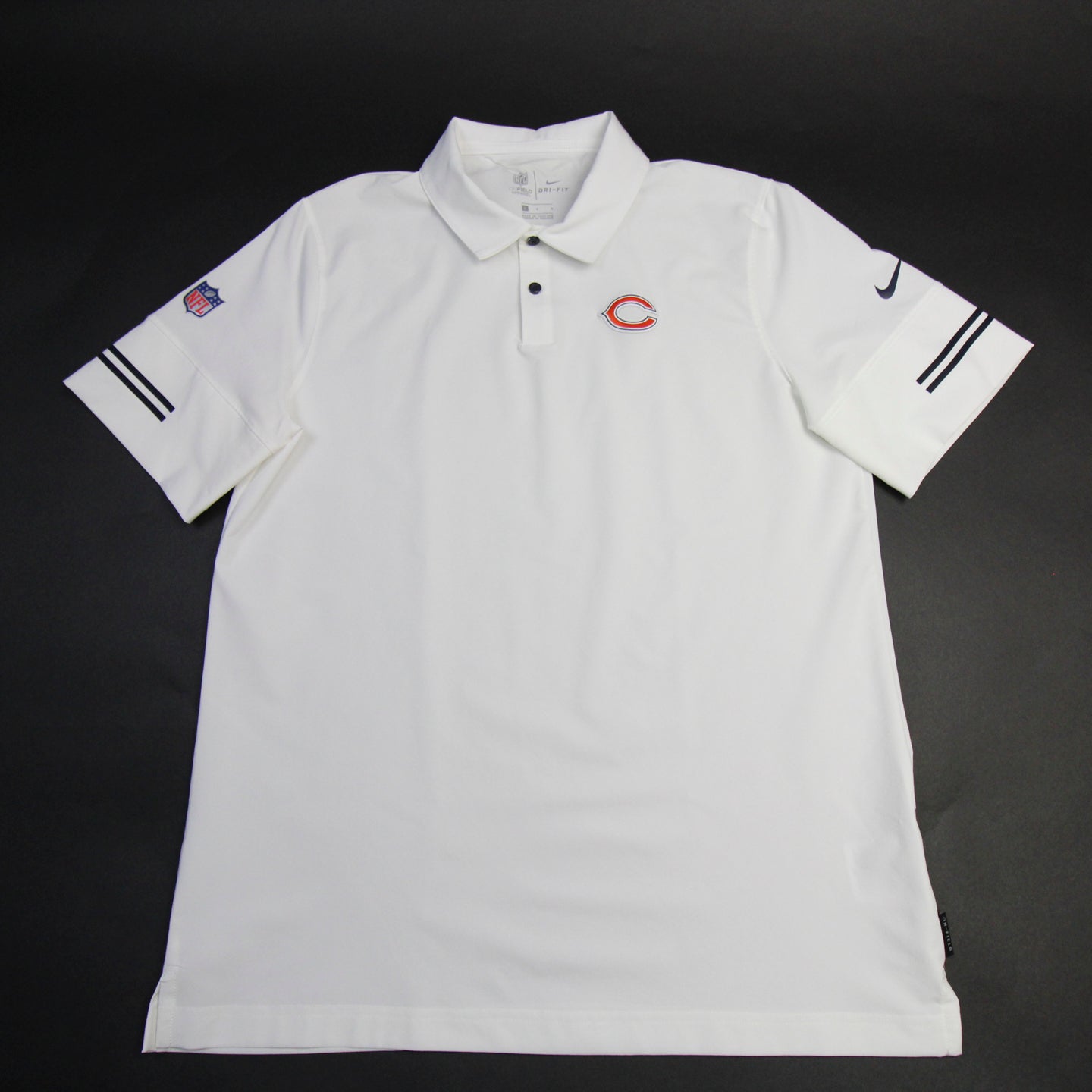 Chicago Bears Nike NFL On Field Apparel Dri-Fit Polo Men's White/Gray Used  S