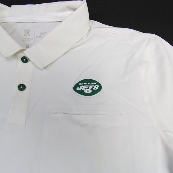 New York Jets Nike NFL On Field Apparel Polo Men's White New S