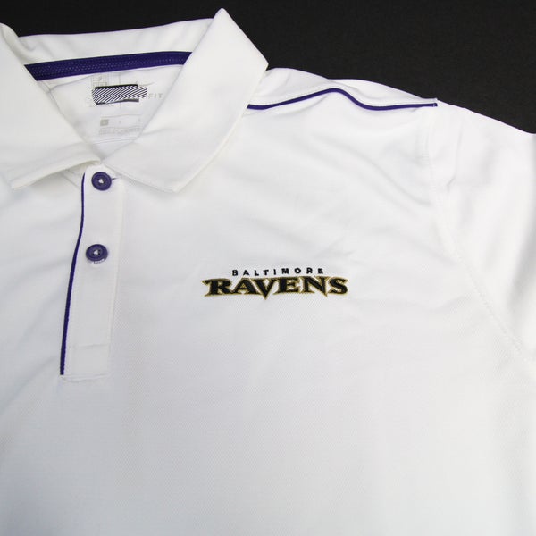 Baltimore Ravens Nike NFL On Field Apparel Dri-Fit Polo Men's White Used L