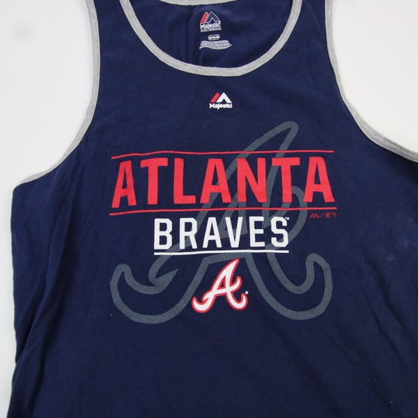 Atlanta Braves Nike Dri-Fit Short Sleeve Shirt Men's Navy Used