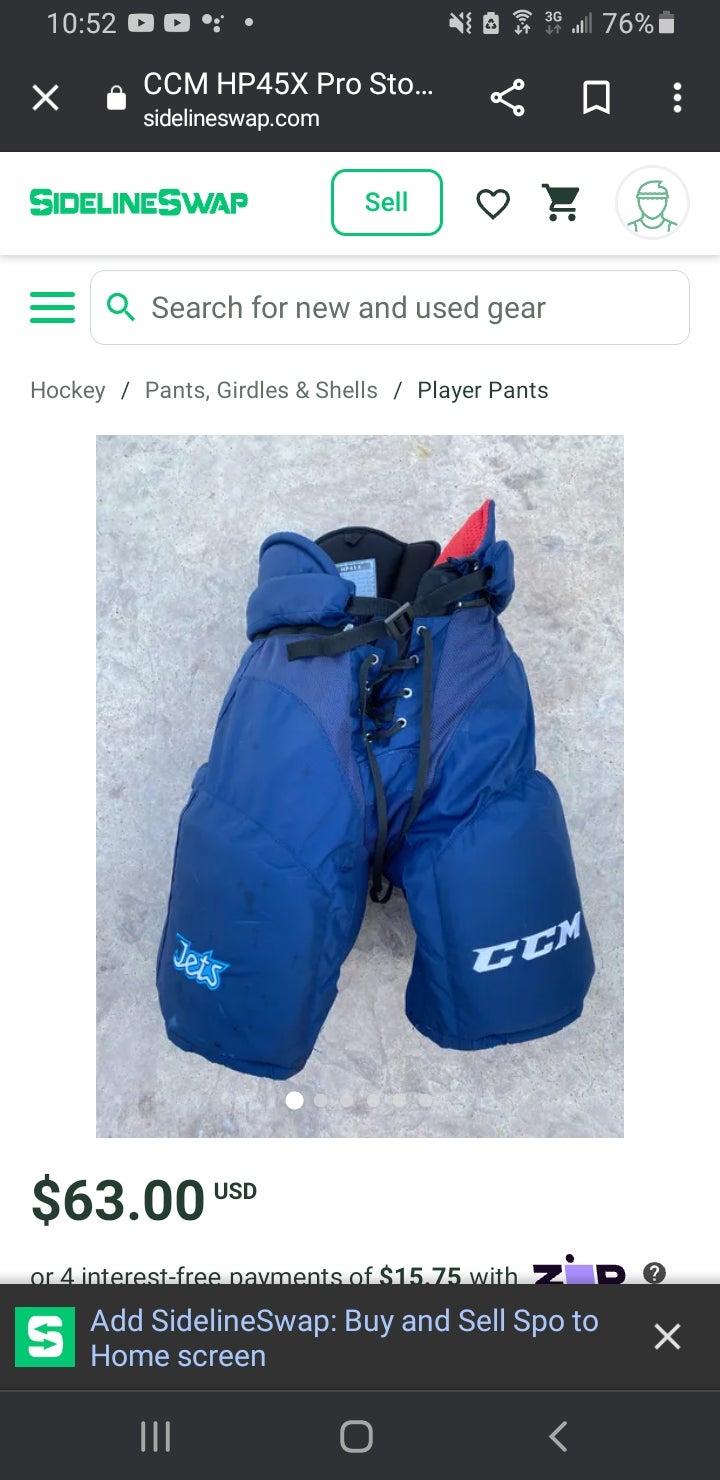 CCM HP45XPV2 Pro Stock Ice Hockey Pants - Jets - Ice Warehouse