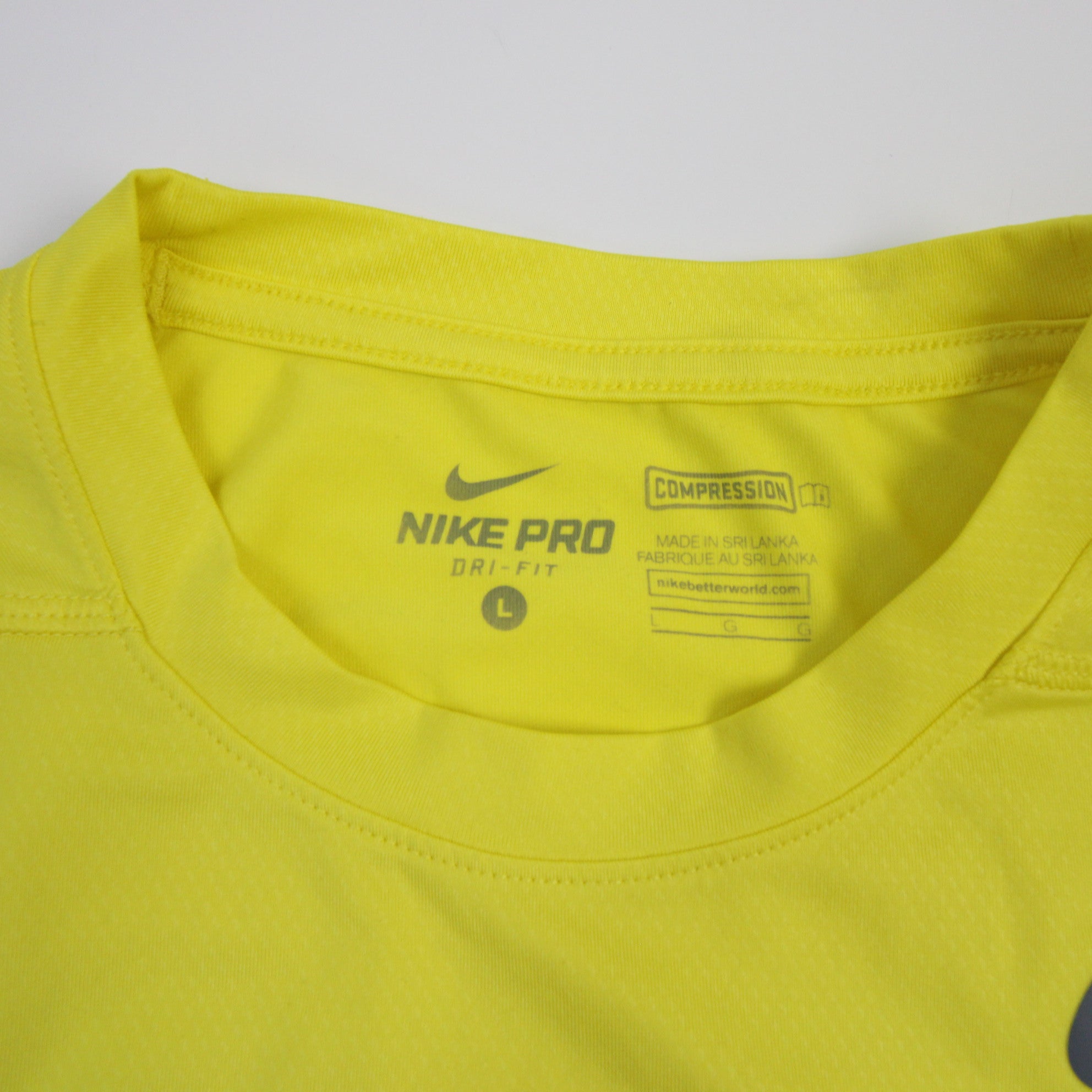Mens compression long sleeve shirt Nike PRO TOP yellow