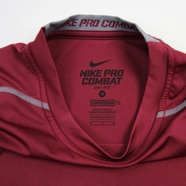 Nike Pro Compression Shirt Mens Medium Tall Maroon Red Sleeveless