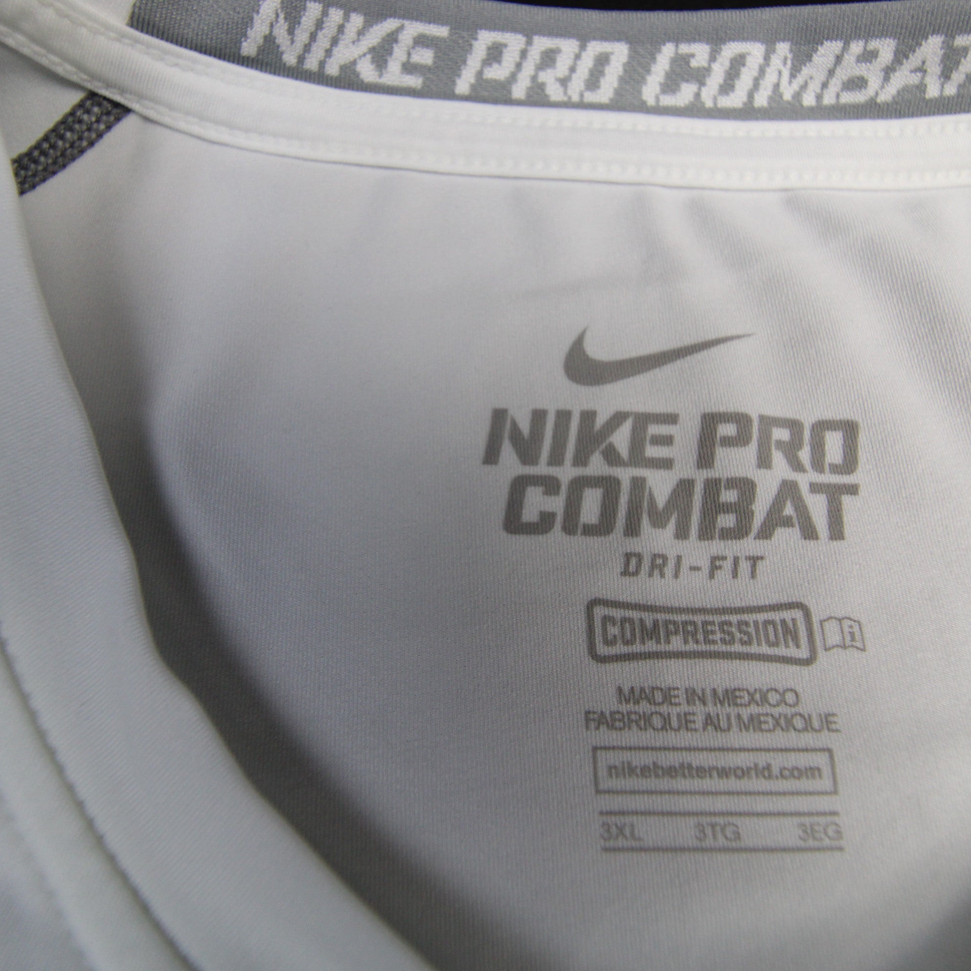 Nike Pro Combat Padded Compression Top Men's White/Gray New with