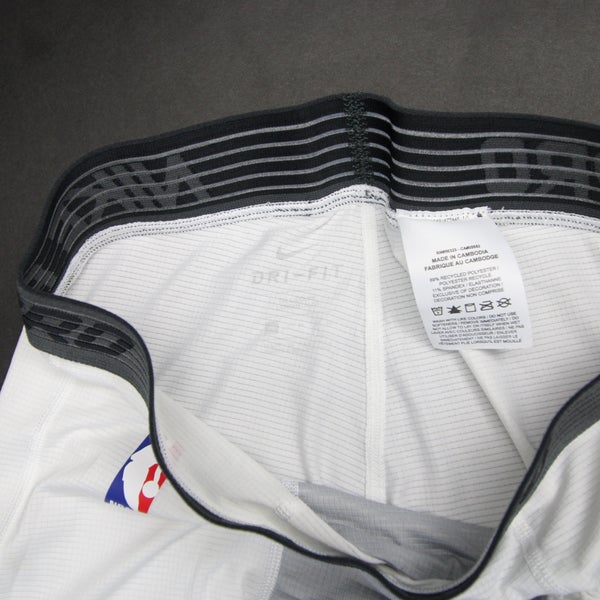 Nike NBA Authentics Dri-Fit Compression Pants Men's White/Gray Used MT