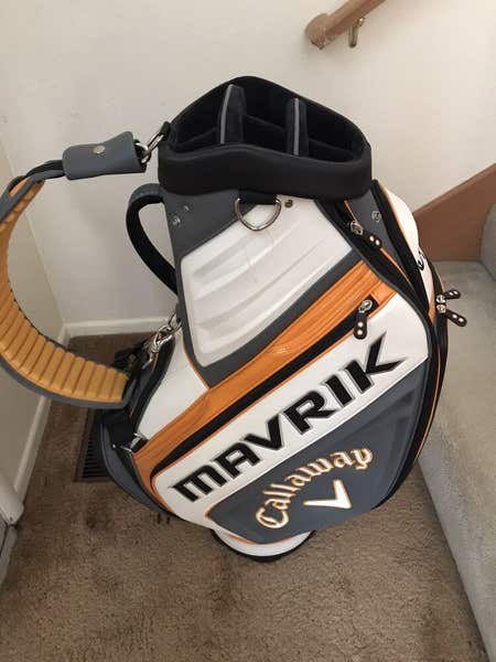 Callaway 2020 Mavrik Staff Golf Bag White Orange Black 6 Way