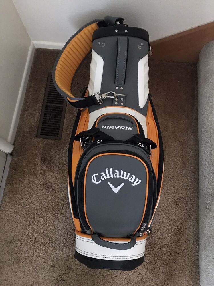 Callaway 2020 Mavrik Staff Golf Bag White Orange Black 6 Way