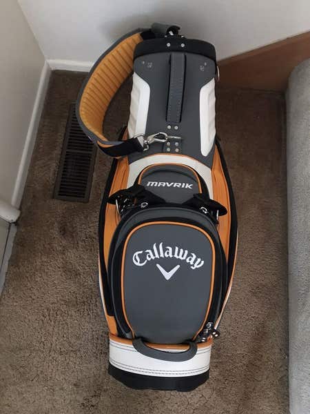 Callaway 2020 Mavrik Staff Golf Bag White Orange Black 6 Way