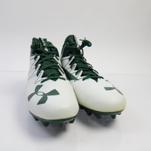 Under Armour Football Cleat Men's White/Dark Green New with Defect 15