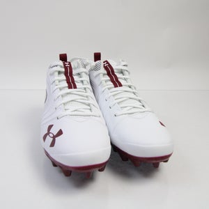Under Armour Football Cleat Men's White/Maroon New without Box 11.5