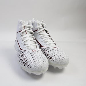 Under Armour Football Cleat Men's White/Maroon New with Defect 13.5