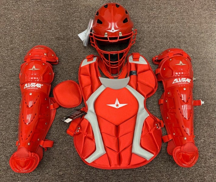All Star Players Series Intermediate 1315 Catchers Gear Set Red Grey SidelineSwap
