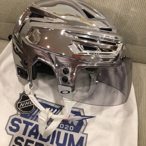Rare ANZE KOPITAR LA Kings Bauer CHROME Silver Stadium Series Pro Stock Hockey Helmet COA