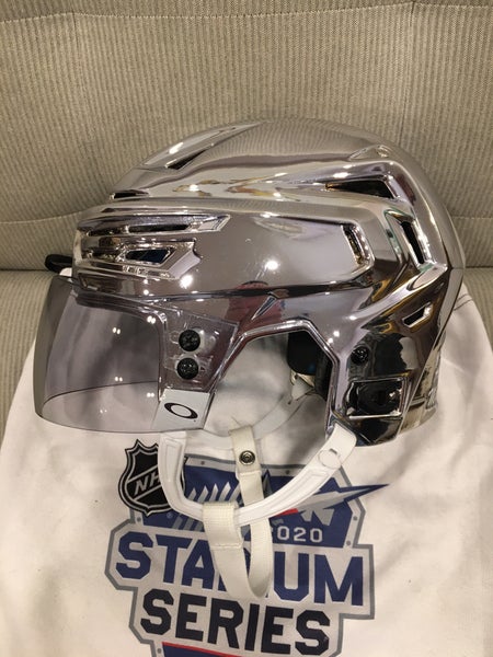 Rare ANZE KOPITAR LA Kings Bauer CHROME Silver Stadium Series Pro Stock  Hockey Helmet COA