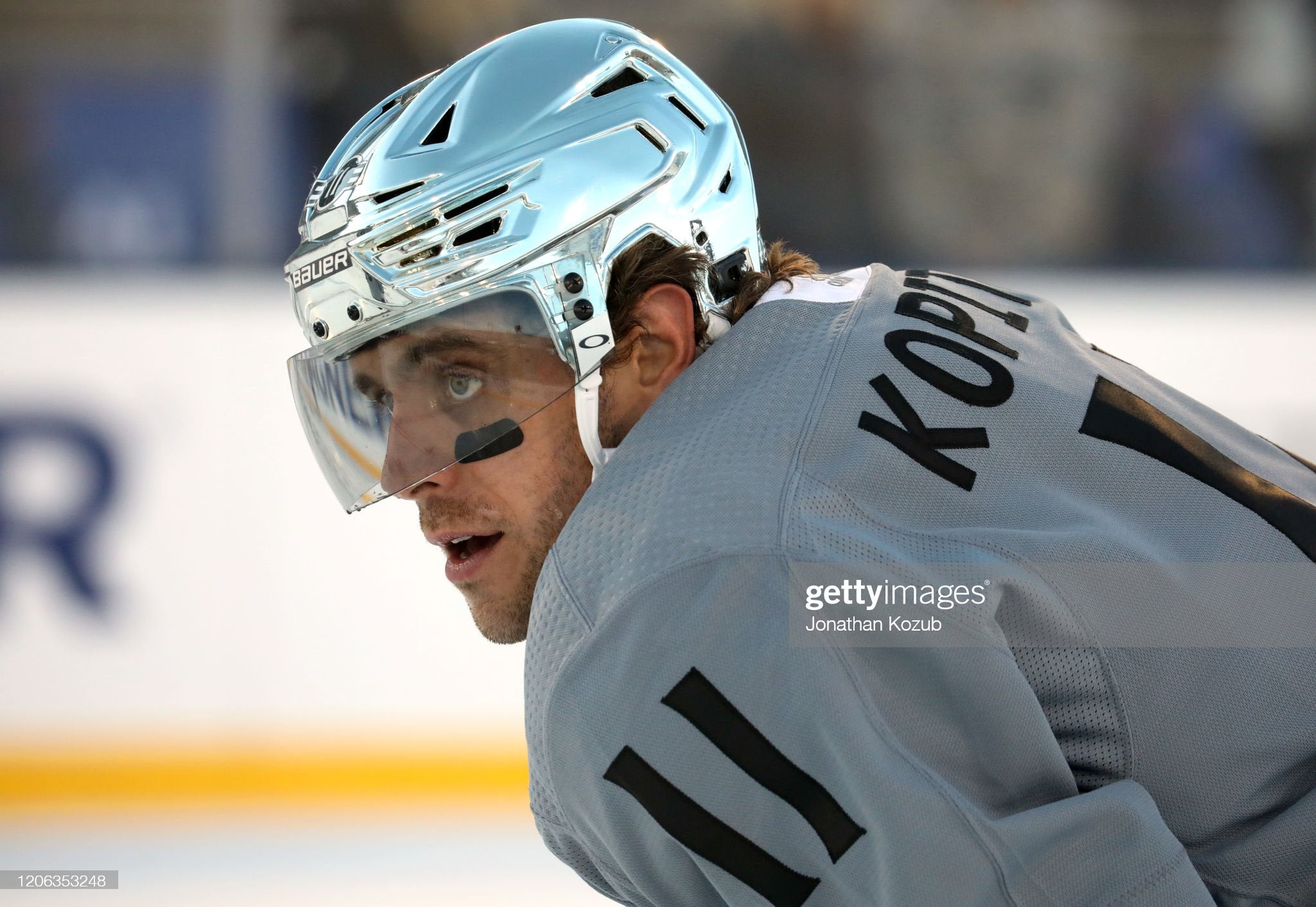 Rare ANZE KOPITAR LA Kings Bauer CHROME Silver SS Pro Stock Hockey