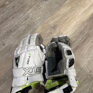 Used Player's STX large Cell III Lacrosse Gloves