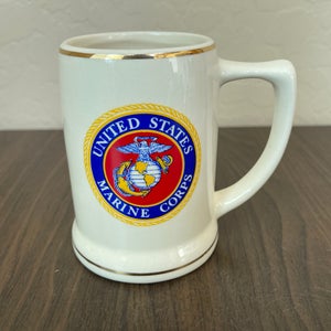 USMC Marine Corps SUPER VINTAGE MILITARY 1970s Collectible Beer Stein Mug!