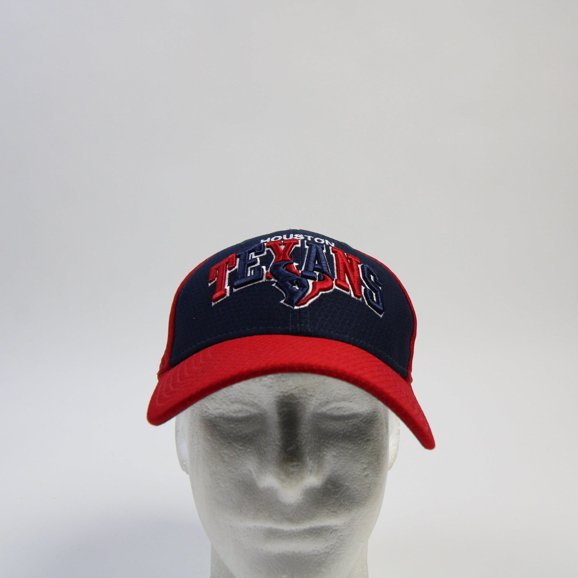 Houston Texans New Era 39THIRTY Fitted Hat Unisex Red/Navy used SM/MD