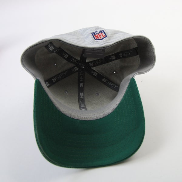 New York Jets New Era 39thirty Fitted Hat Unisex Gray/Green Used