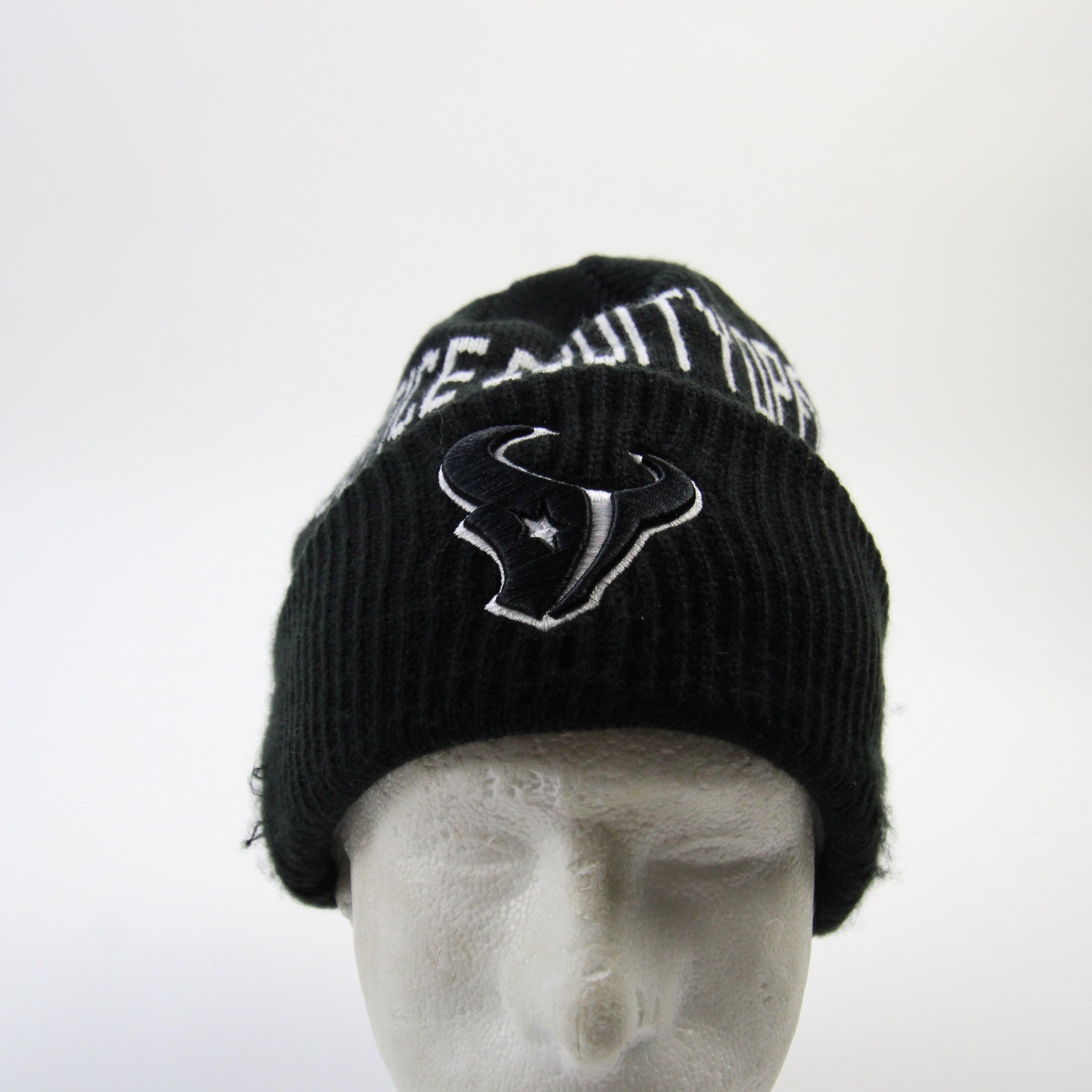 Houston Texans New Era Youth Retro Cuffed Knit Hat with Pom - White