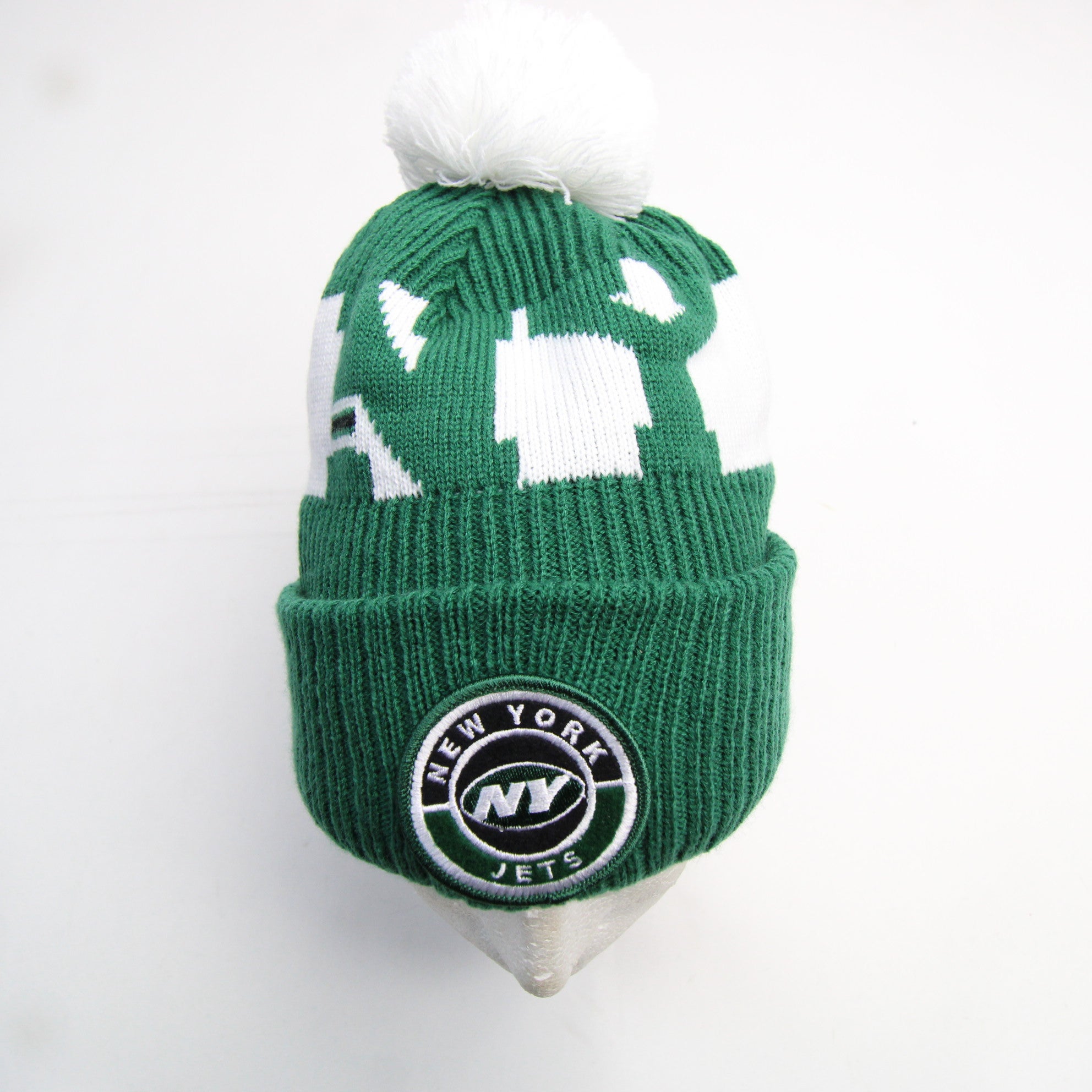 New York Jets New Era Winter Hat Unisex Green/White Used OSFM