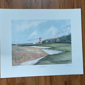 'Go for the Green' Harbour Town Golf Links BARRY HONOWITZ Golf Art Artist Proof!