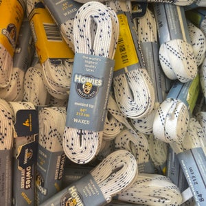 NEW HOWIES HOCKEY LACES WHITE 84" WAXED (BUNDLE OF FIVES)