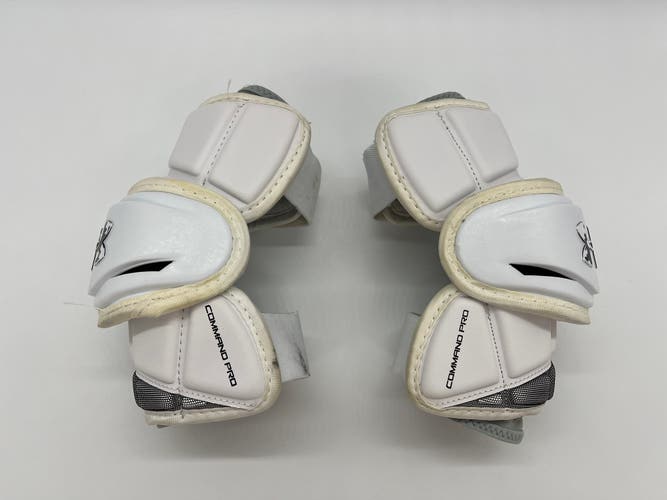 SMALL Under Armour Command Pro 3 Arm Elbow Pads Lax Lacrosse White CLEAN