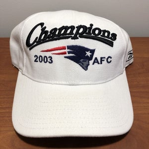 New England Patriots Hat Strapback Cap Men NFL Football Reebok 2003 AFC Champion