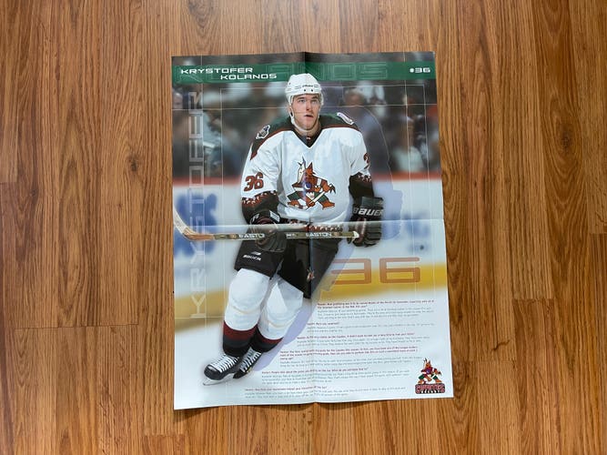 Arizona Coyotes Krystofer Kolanos #36 NHL HOCKEY Commemorative Newsletter Poster