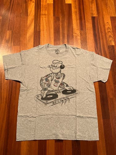 Popeye Cartoon DJ T Shirt XL