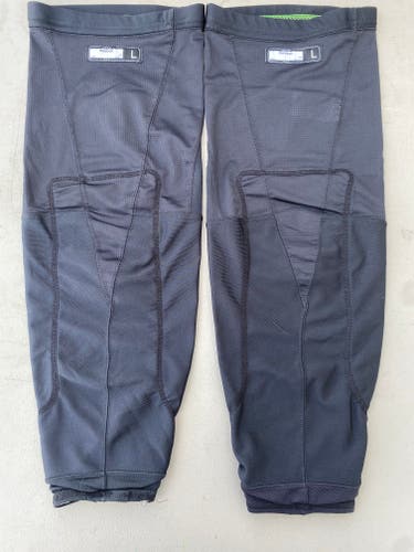 2 PACK Reebok  Edge Pro Stock Hockey Socks Black Practice CUT PROOF PANEL XL 6660