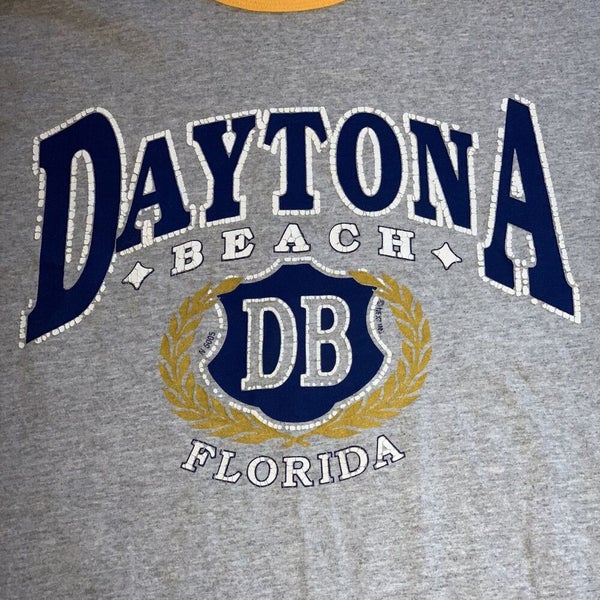 Vintage Daytona Beach Florida Single Stitch Ringer T Shirt Size