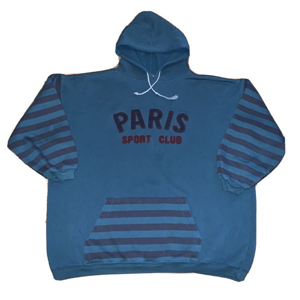 Vintage 90s Paris Sports Club Crewneck Sweatshirt Hoodie Carpet Spellout Womens