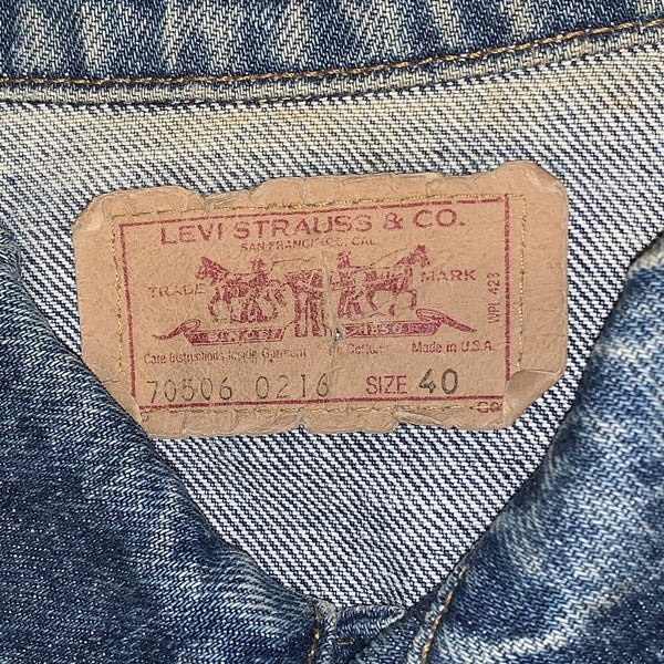 Vintage Men's Levi's 70506 Denim Jean Button Jacket Size 40 Made