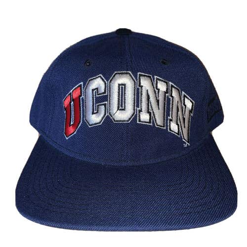 Vtg 90s UConn Huskies Rare Zephyr Snapback Hat NCAA Embroidered NEW 20% Wool