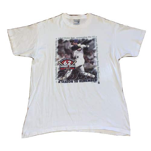 Vintage 1998 Sammy Sosa Home Run Tour Record Shirt Mens Size L/XL 62 Home Runs