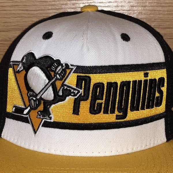 NHL Pittsburgh Penguins Hat Cap Snap Back Embroidered Mitchell Ness  Throwback