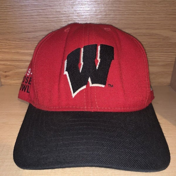 Vintage 1994 Spellout SidelineSwap Hat Red | Cap Champions Wisconsin Badgers Rose Snapback Bowl