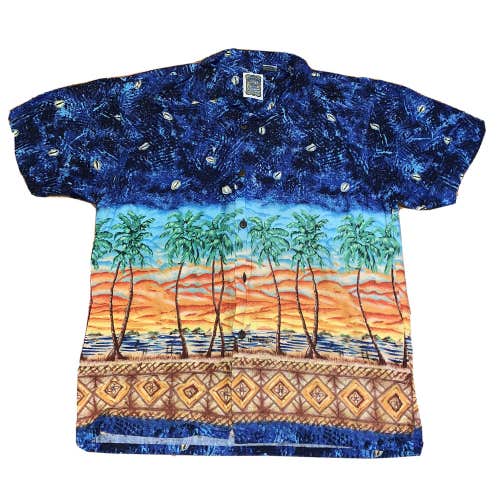 Genuine Ocean Current Vintage Special Brand Hawaii Button 100% Rayon Size M/L
