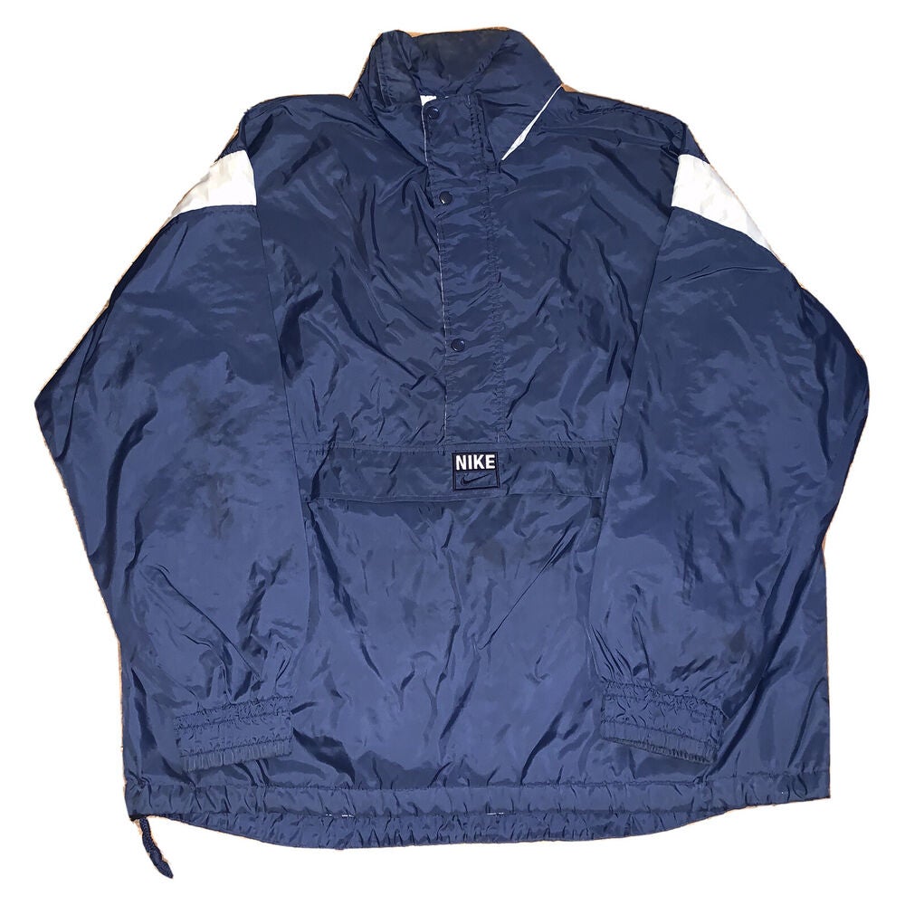Vintage NIKE Blue Tag Half Zip Windbreaker Jacket sz L