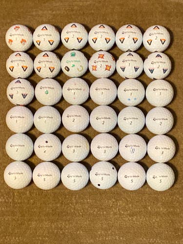 Used TaylorMade 36 Pack (3 Dozen) TP5 Balls