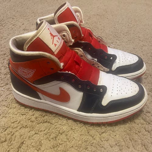 Air Jordan Mid Custom Cleats Navy/Red/White