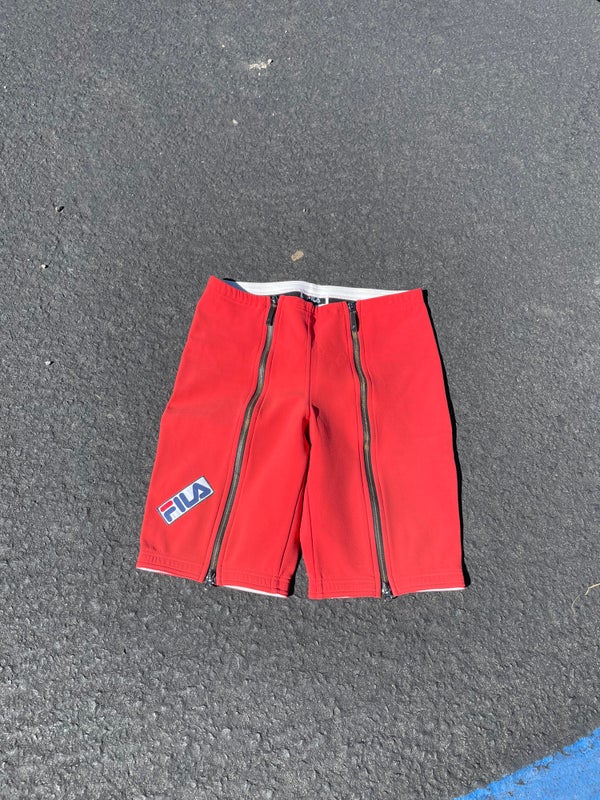 Red Unisex Large Fila Ski Training Shorts Pants