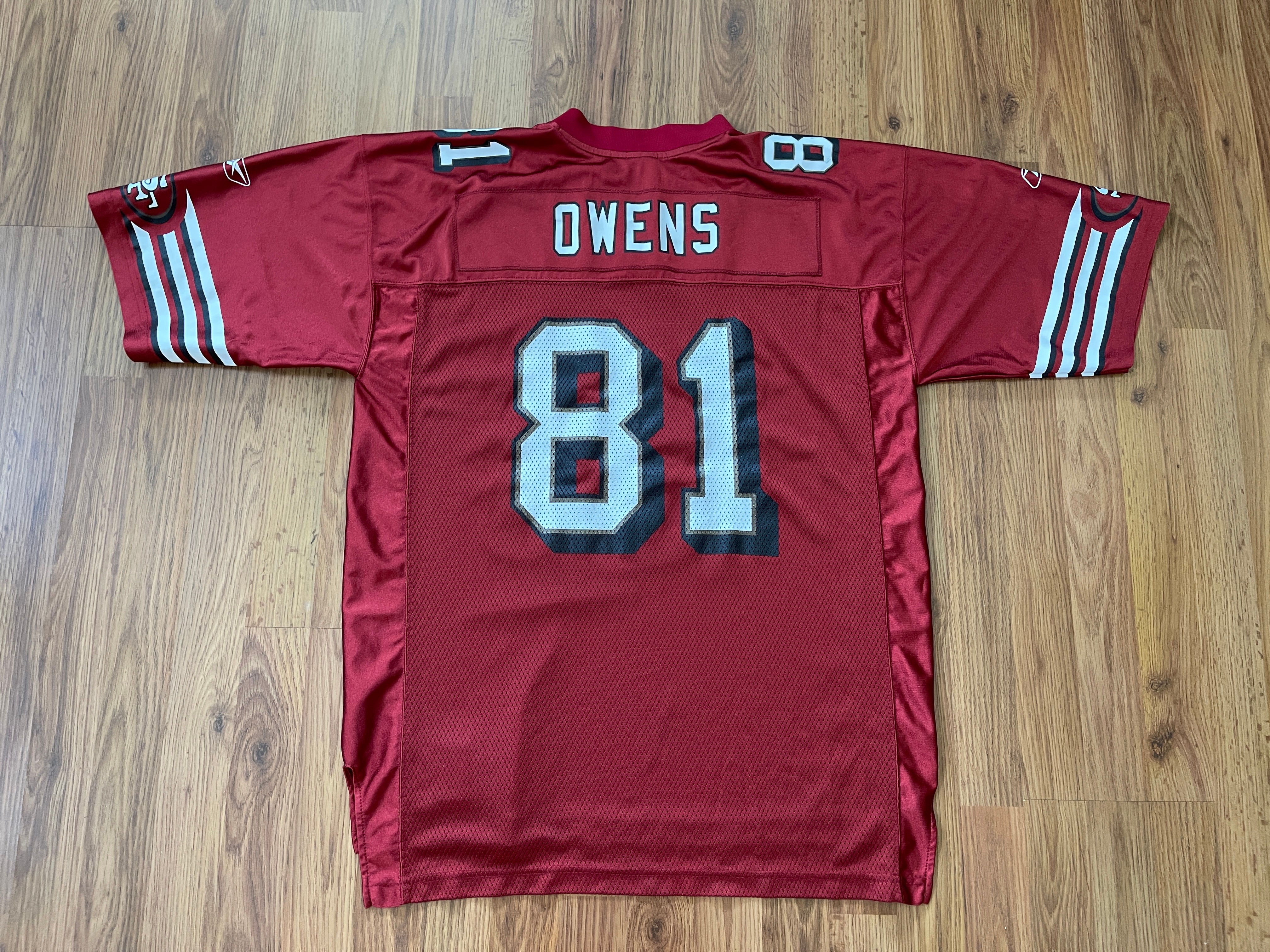 2002-03 SAN FRANCISCO 49ERS OWENS #81 REEBOK ON FIELD JERSEY (HOME) Y