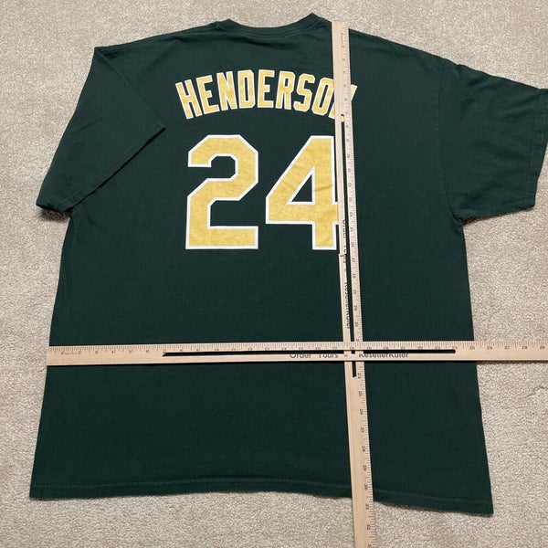 Rickey Henderson Oakland Athletics T Shirt Men 2XL Adult Green MLB