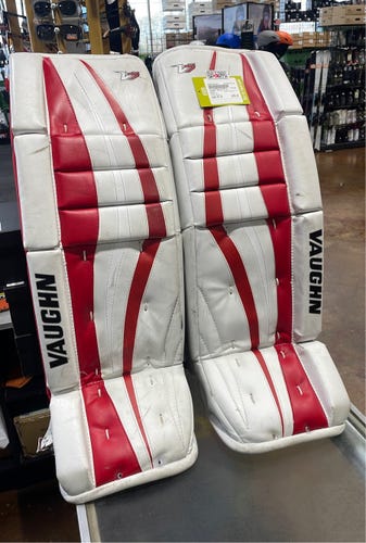 Vaughn Used White Junior 28" Goalie Leg Pads
